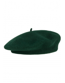 Unisex plain basque beret acrylic cap green